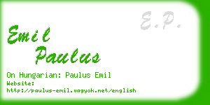 emil paulus business card